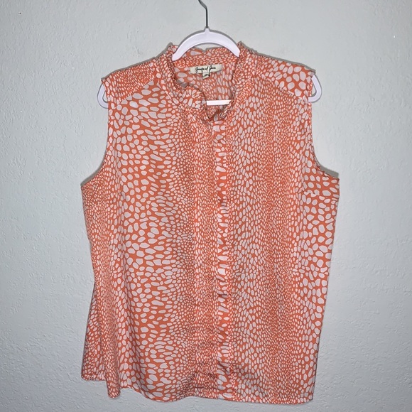 Jennifer and Grace Orange Sleeveless Button Down Blouse size 2X - Picture 6 of 6